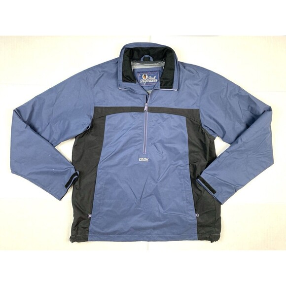 Peak Performance Windstopper Jacket Size XL 1/2 Zip Blue Black Sweden Mesh Lined - Picture 1 of 12